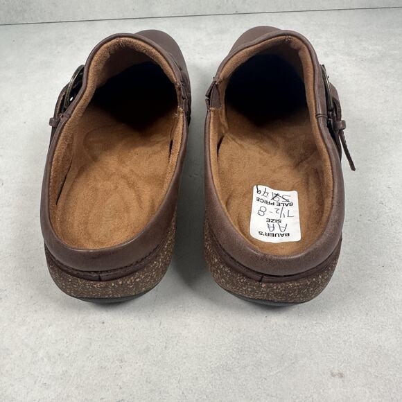 Aetrex Clog Shoes Womens Size 8 Brown Leather Braided Buckle Slip On Comfort - Picture 6 of 14
